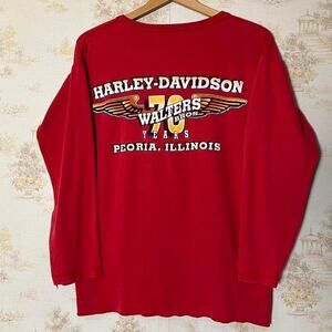90s Harley Davidson Peoria Henley | Walters Bros |  Size M/L (20x25.5”)